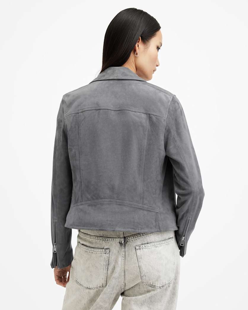 Dalby Slim Fit Suede Biker Jacket