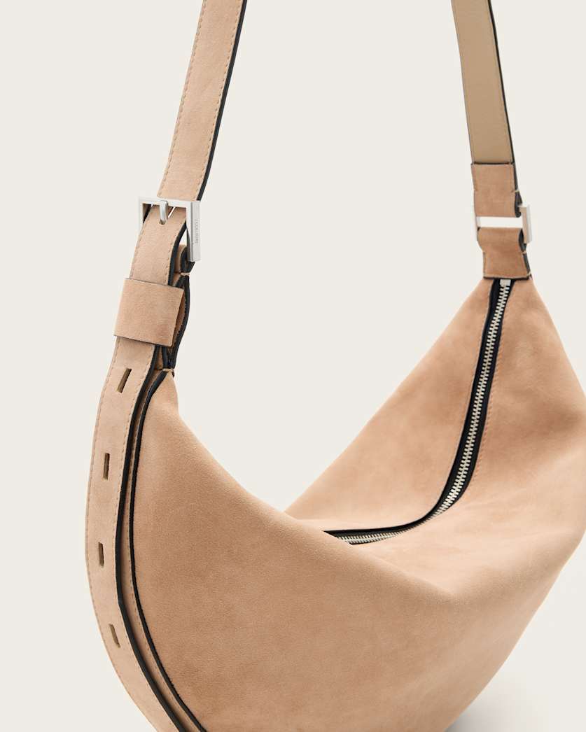 Half Moon Suede Shoulder Bag