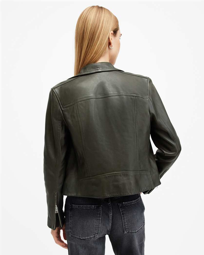 Dalby Slim Fit Leather Biker Jacket