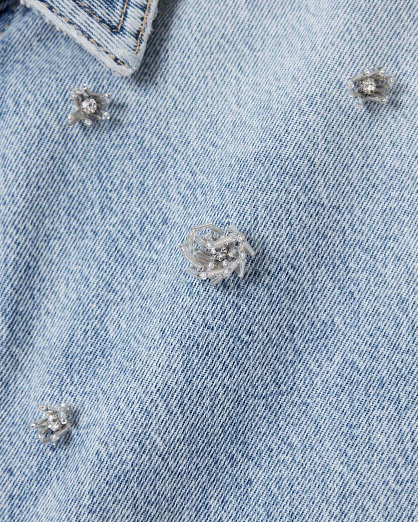 Hettie Embellished Oversized Denim Shacket