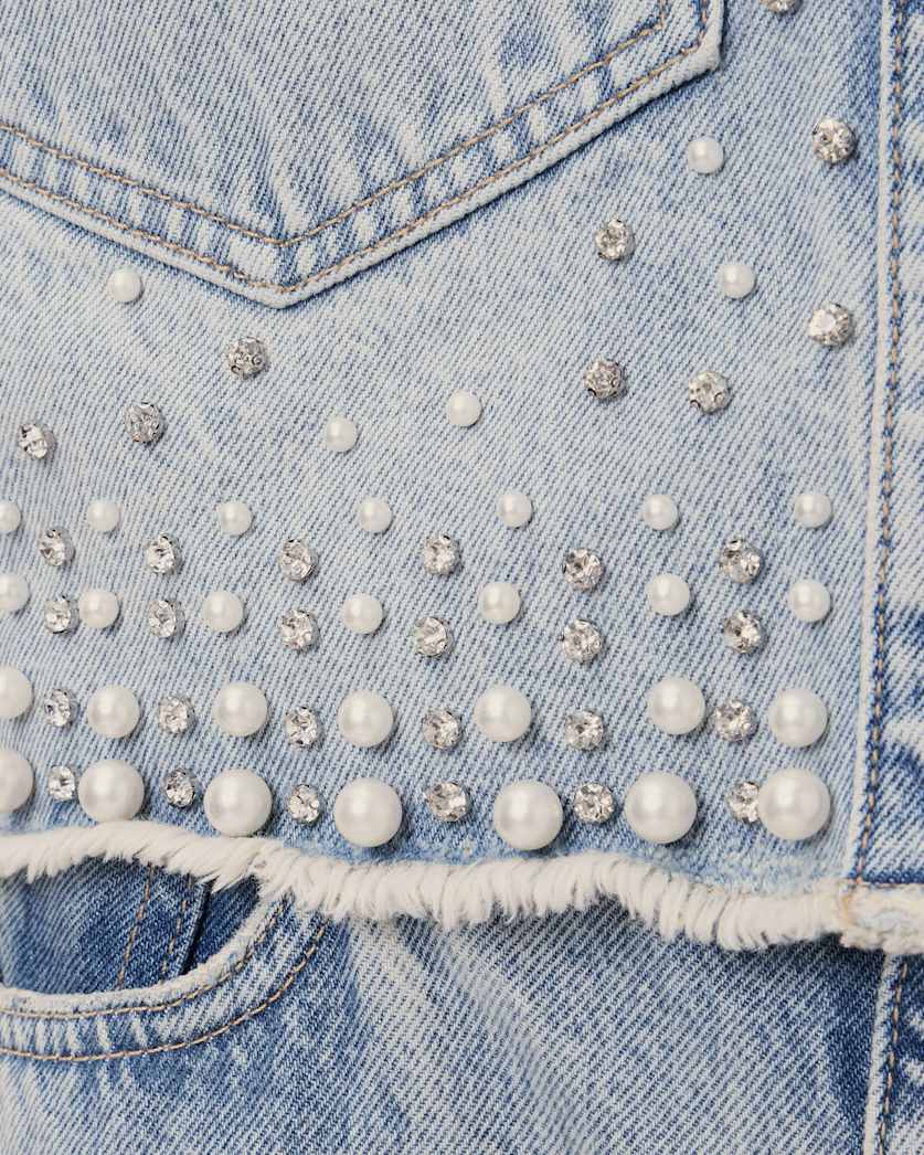 Tove Embellished Oversized Denim Shirt