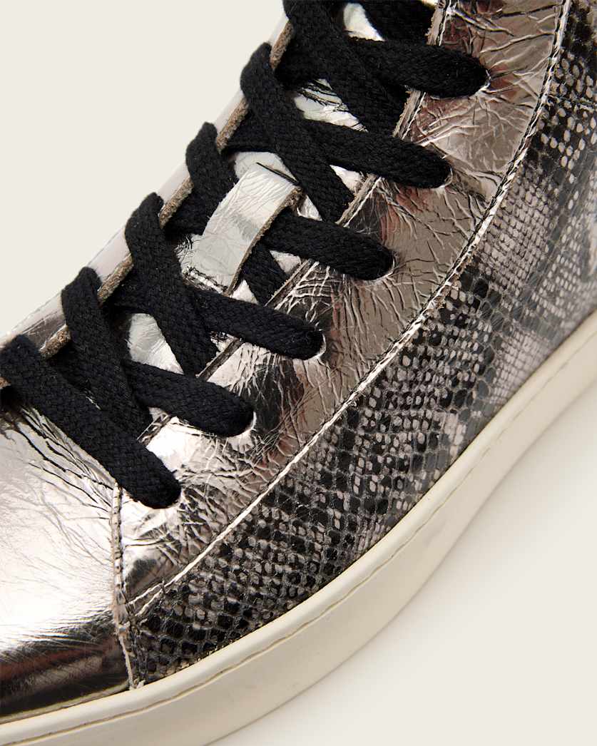 Tana Metallic Leather High Top Trainers