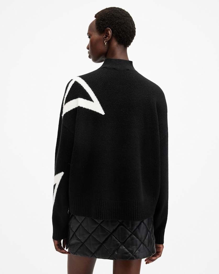 A Star High Neck Jacquard Jumper