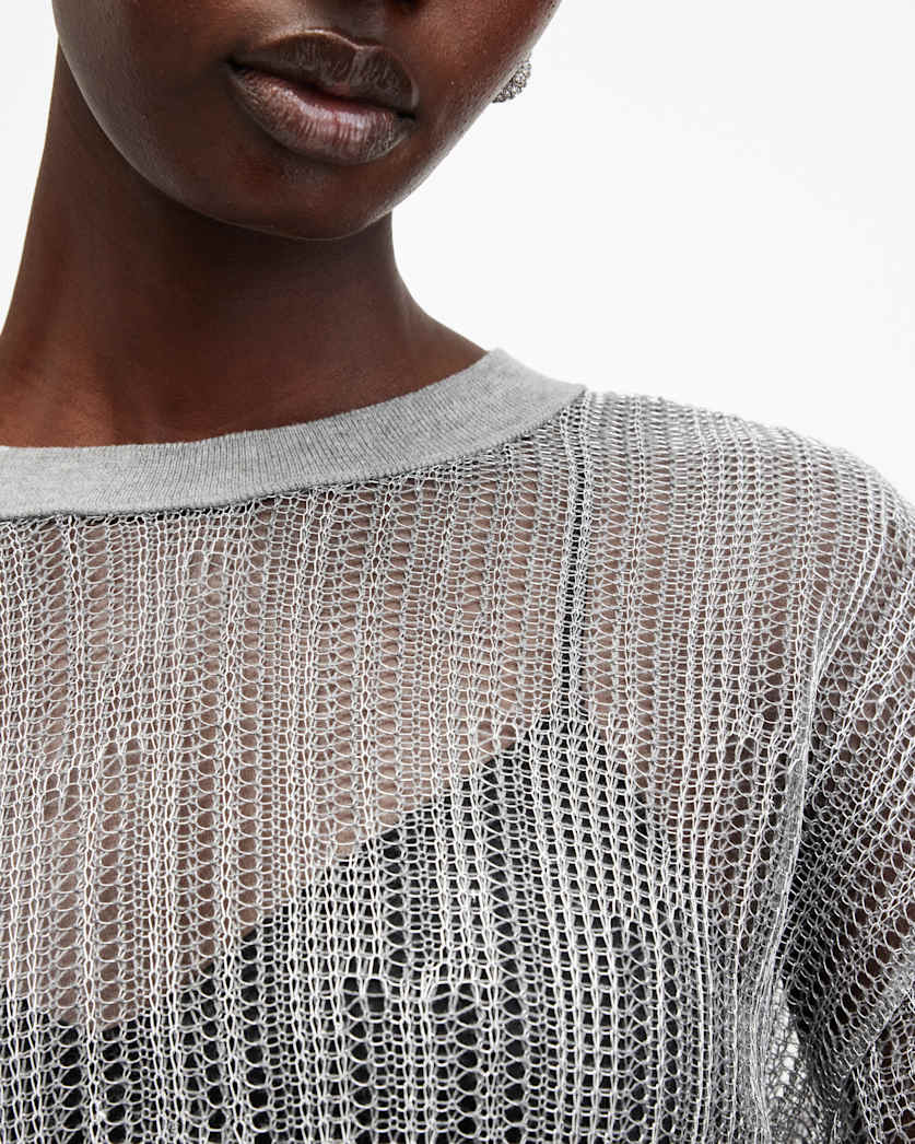 Giana Long Sleeve Open Knit Sweatshirt