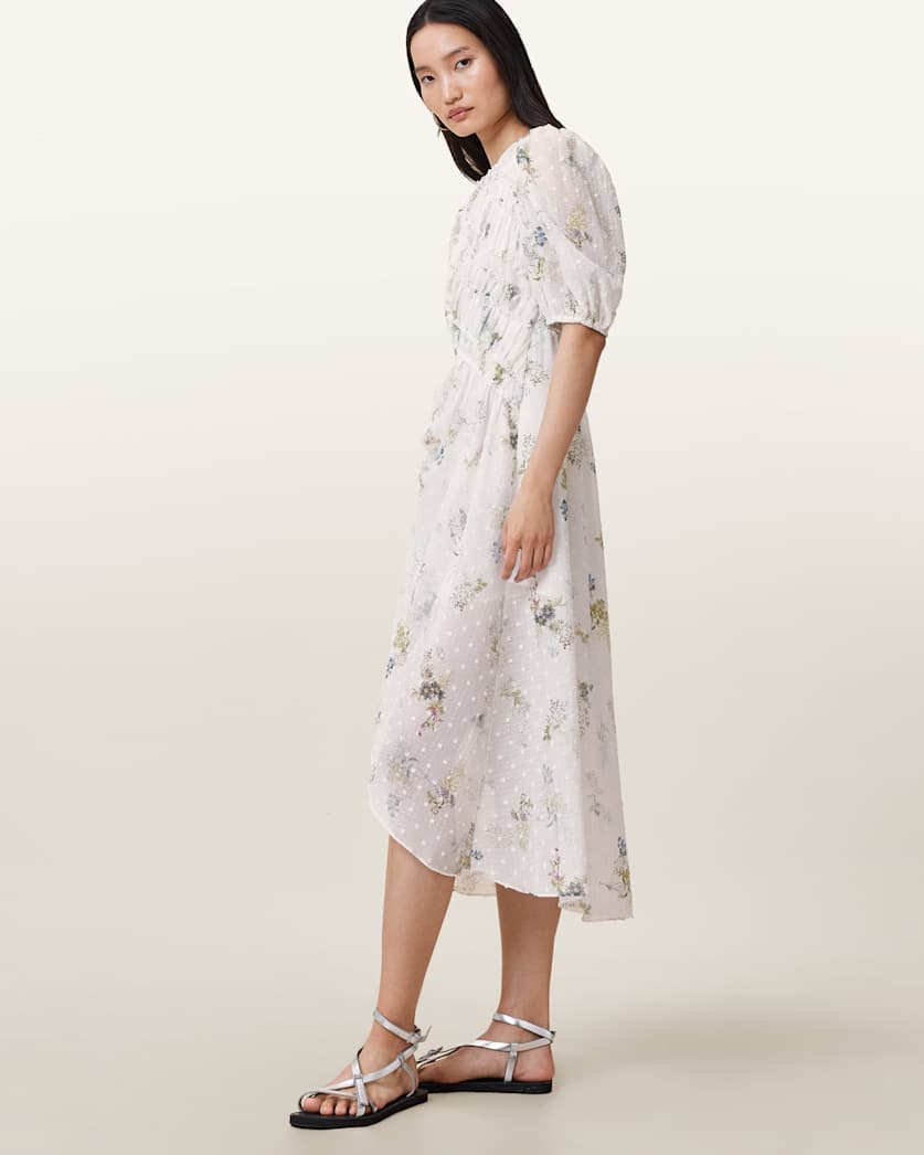 Serene Floral Print Midi Dress