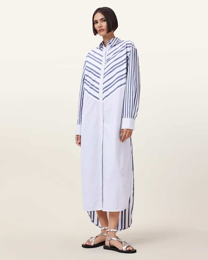 Shannon Striped Shirt Maxi Dress