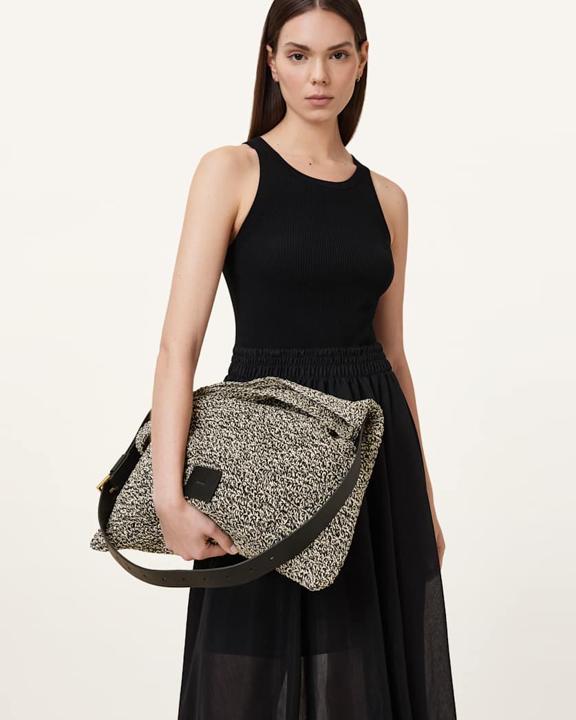 Asha Woven Straw Hobo Shoulder Bag