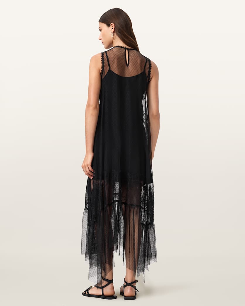 Clara Lace Trim Midi Dress