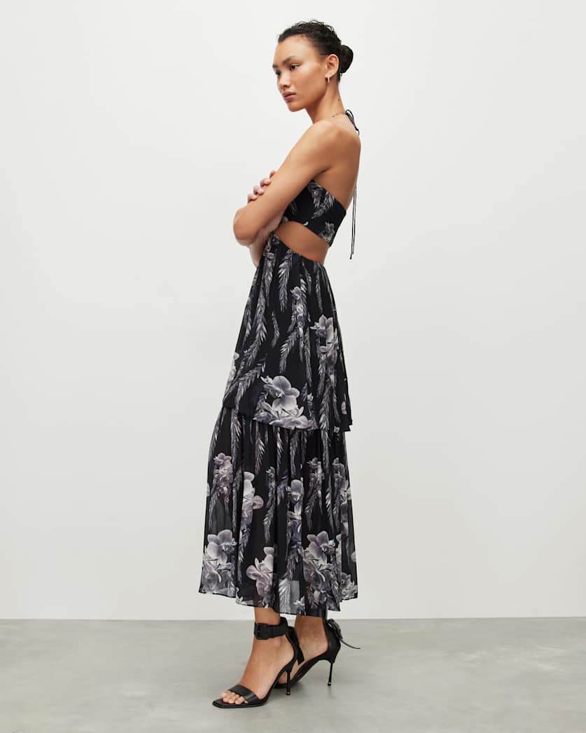Tatum Mia Floral Cut Out Maxi Dress