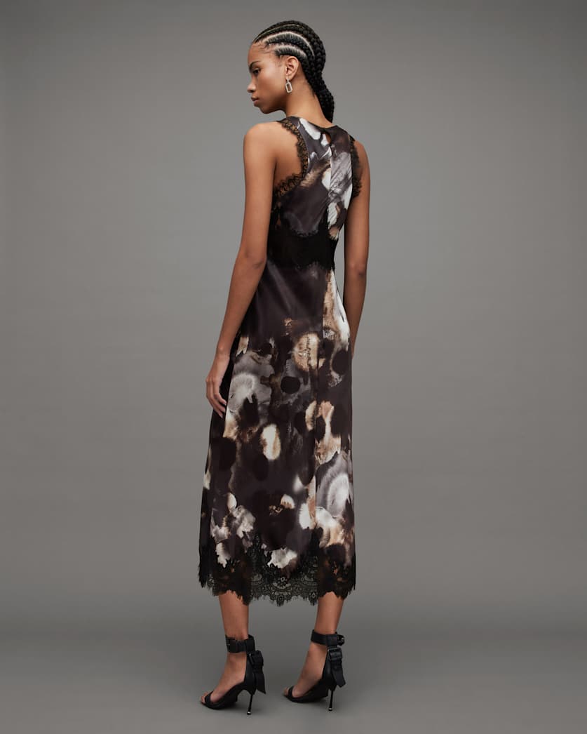 Alula Mars Print Silk Blend Maxi Dress