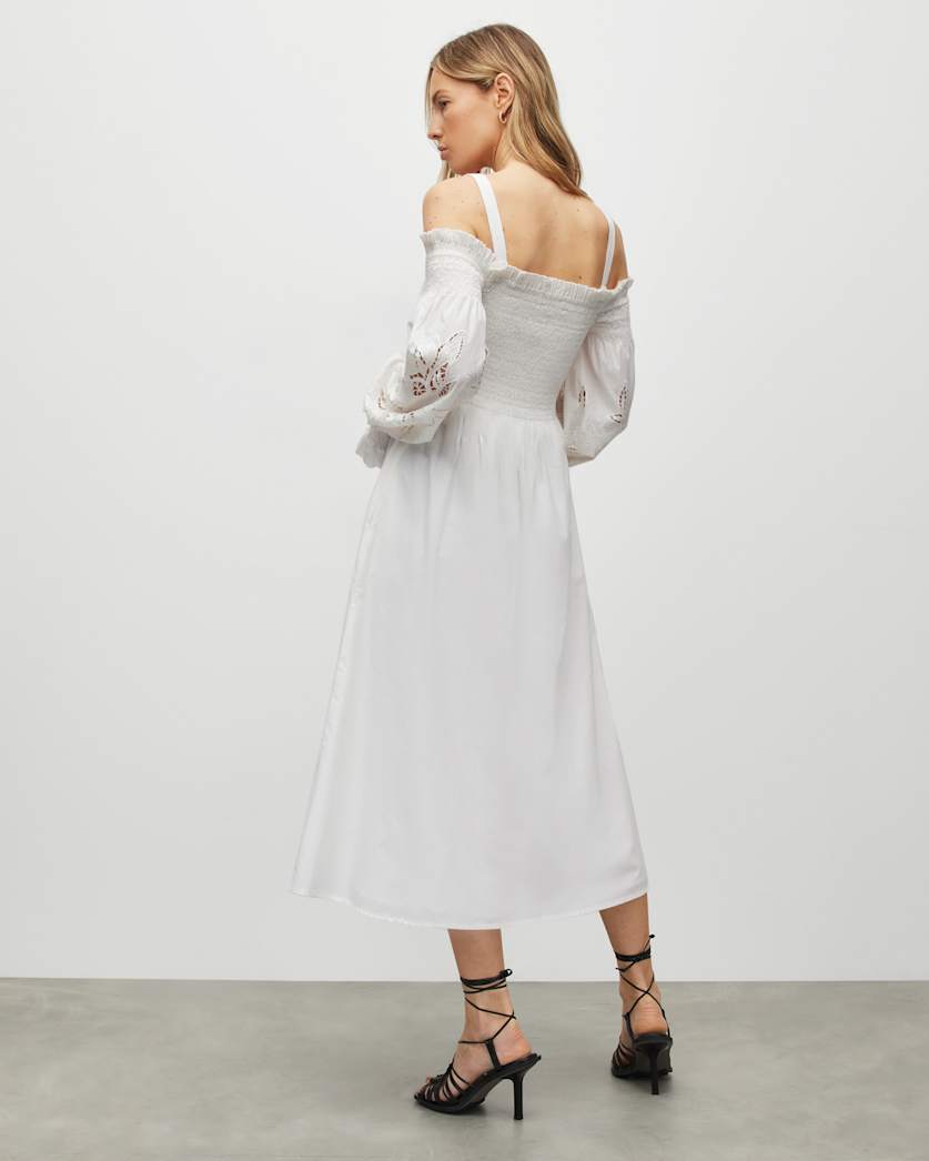 Launa Off Shoulder Broderie Maxi Dress