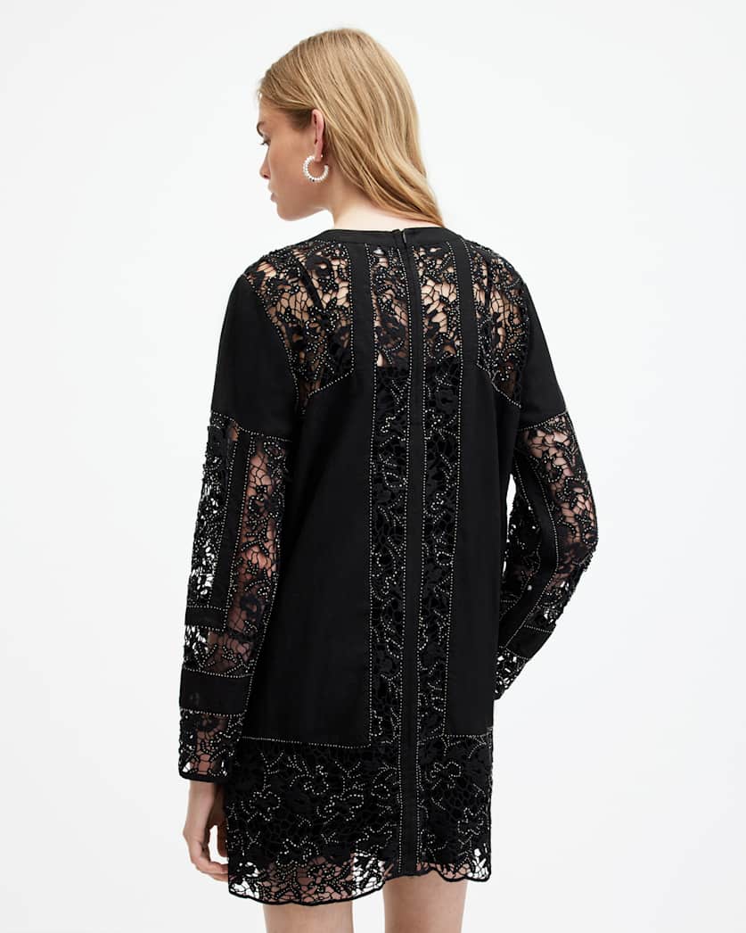 Noush Embellished Linen Blend Mini Dress