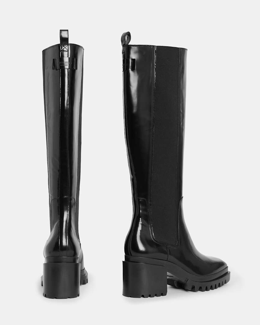 Natalia Knee High Shine Leather Boots
