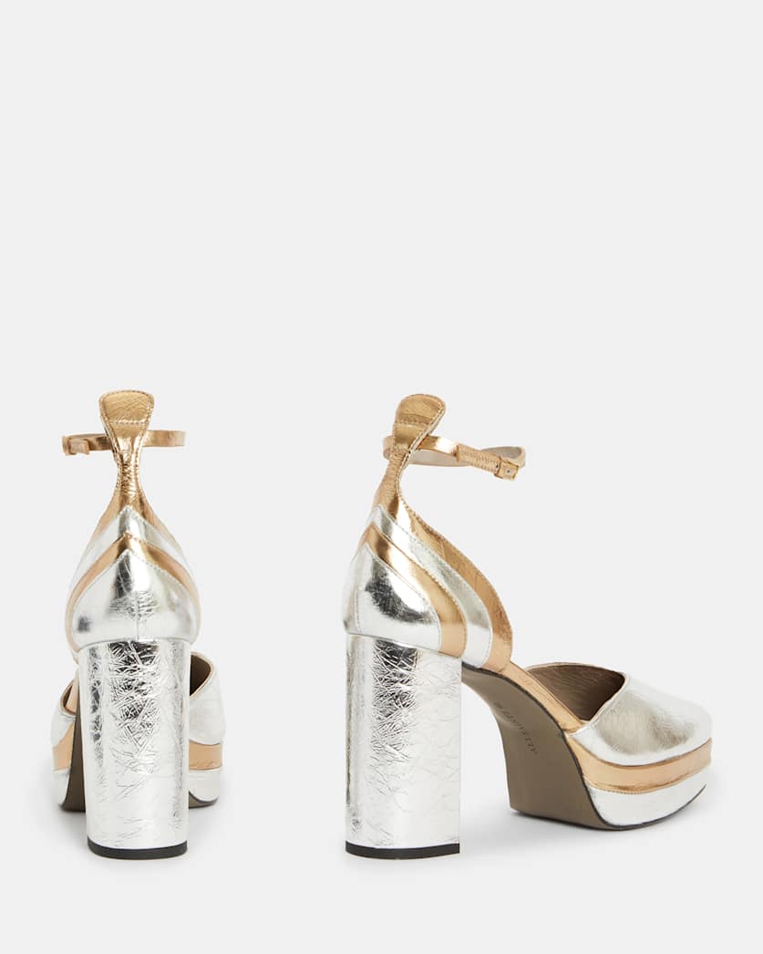 Tiffany Metallic Square Platform Heels