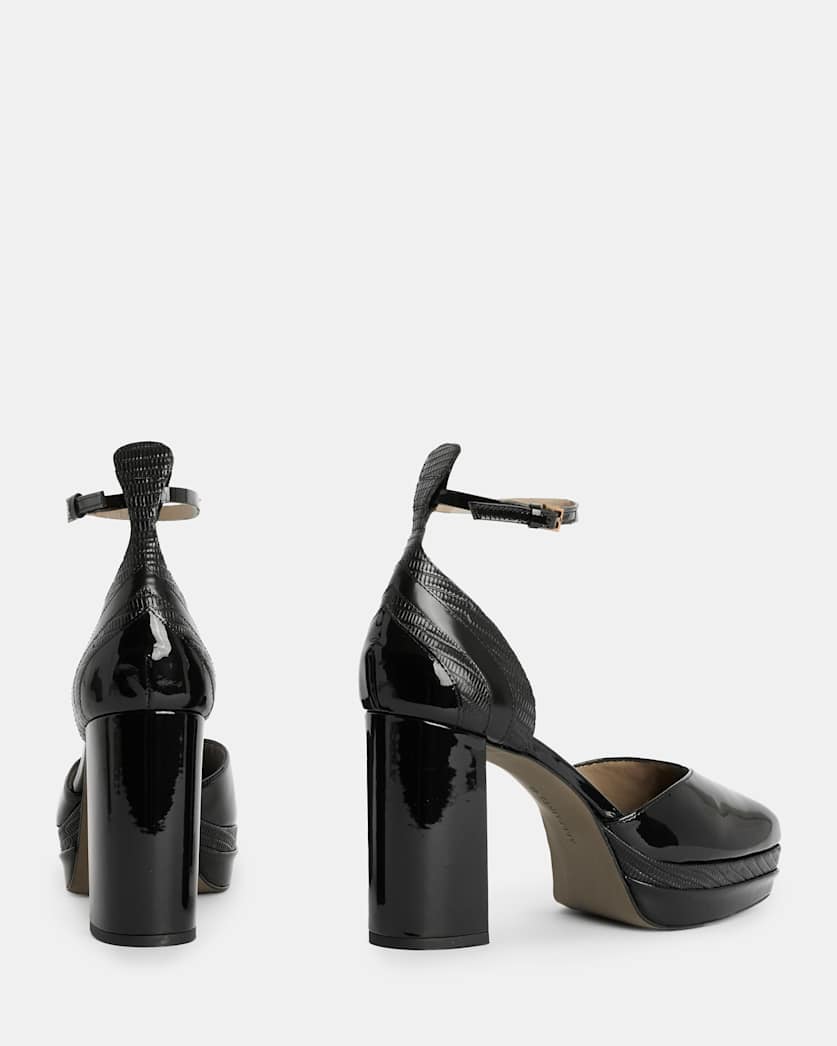 Tiffany Leather Square Platform Heels