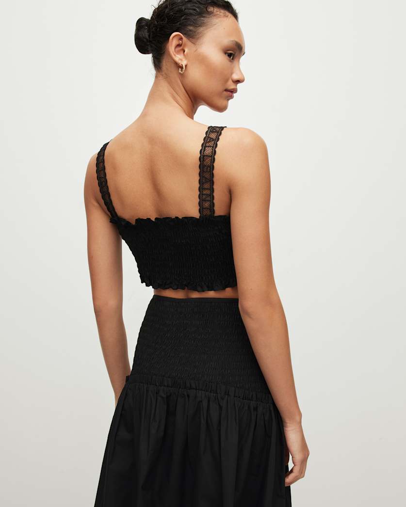 Alex Smock Embroidery Super Cropped Top