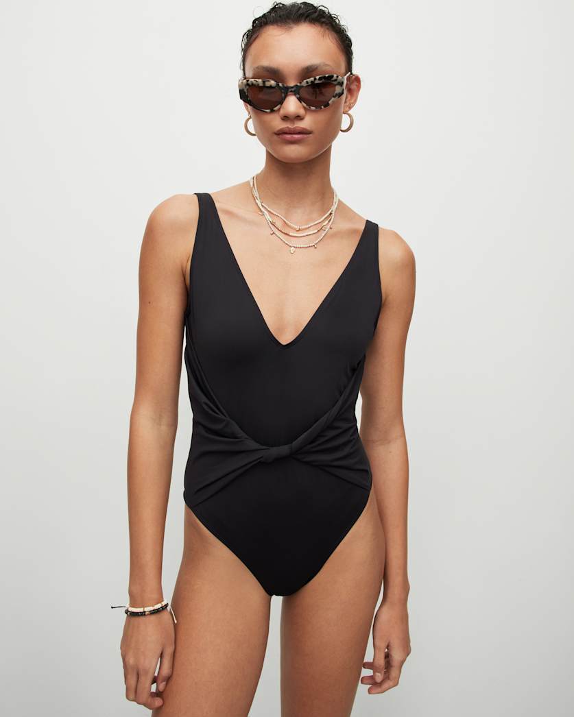 Georgia V-Neck Twisted Waist Swimsuit