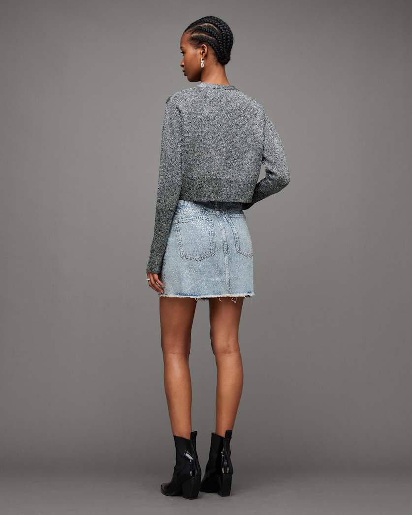 Wendel Embellished Denim Mini Skirt