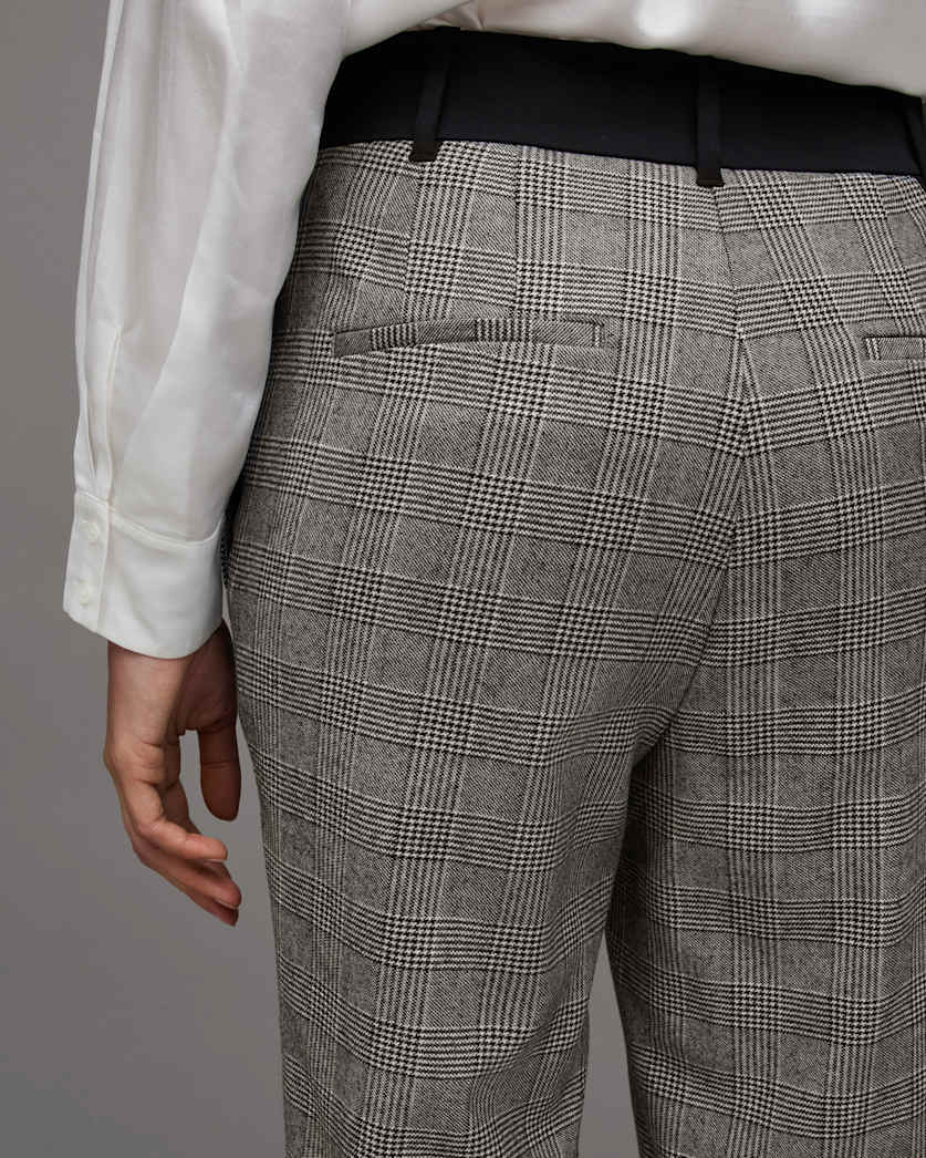 Bea Woven Checked Skinny Fit Trousers