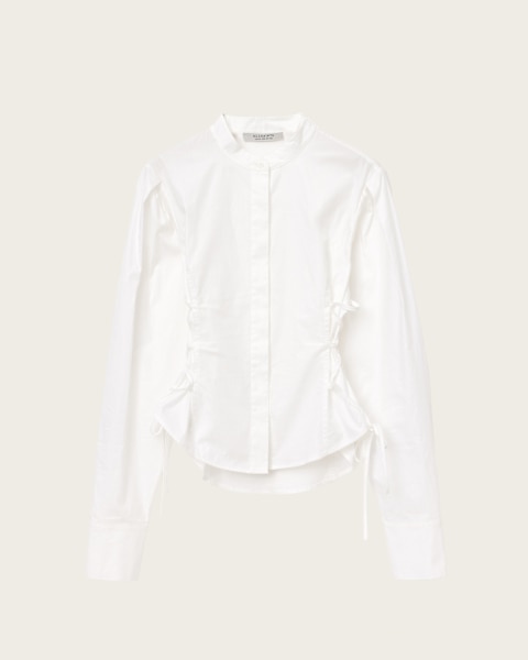 Evanna Tie Detail High Neck Shirt