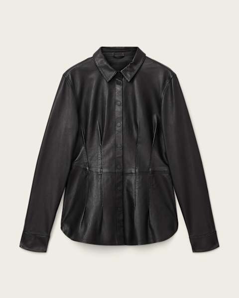 Larson Leather Pleated Shirt