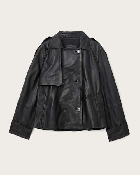 Reed Cropped Leather Trench