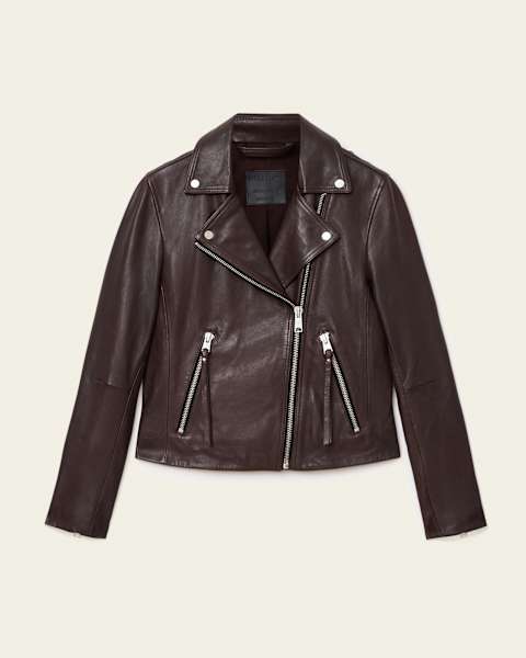 Dalby Slim Fit Leather Biker Jacket