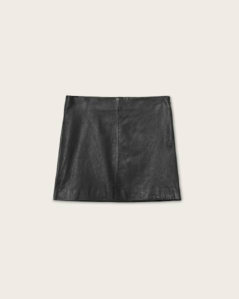 Renai Slim Fit Leather Mini Skirt