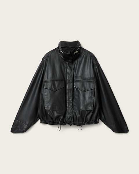 Clay Cropped Leather Jacket