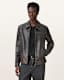 Alkan Zip Up Two Tone Leather Jacket
