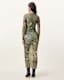 Hanako Print Mesh Wrap Maxi Dress