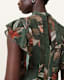 Fleur Printed Asymmetric Mini Dress