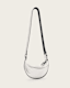 Half Moon Metallic Leather Crossbody Bag