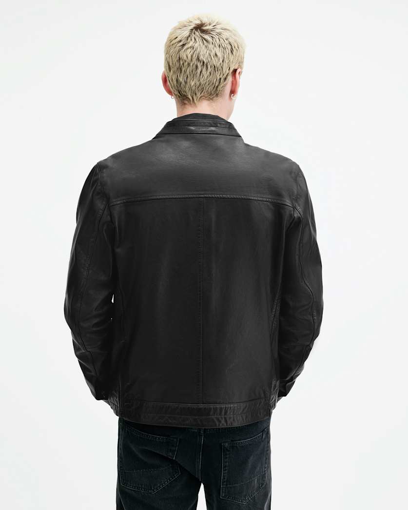 Jade Tab Collar Leather Jacket