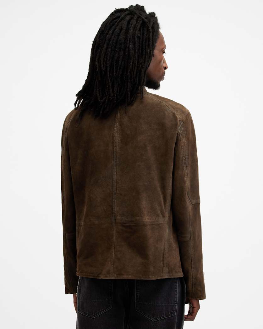 Cora Suede Snap Back Collar Jacket