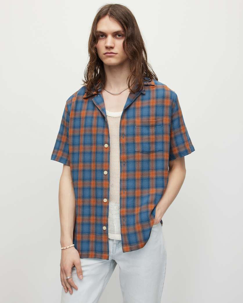 Talaia Camp Collar Checked Relaxed Shirt