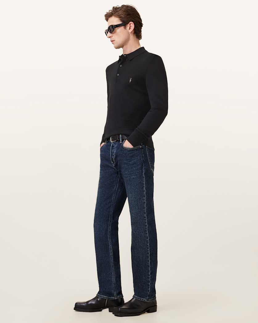Mode Merino Long Sleeve Ramskull Polo Shirt
