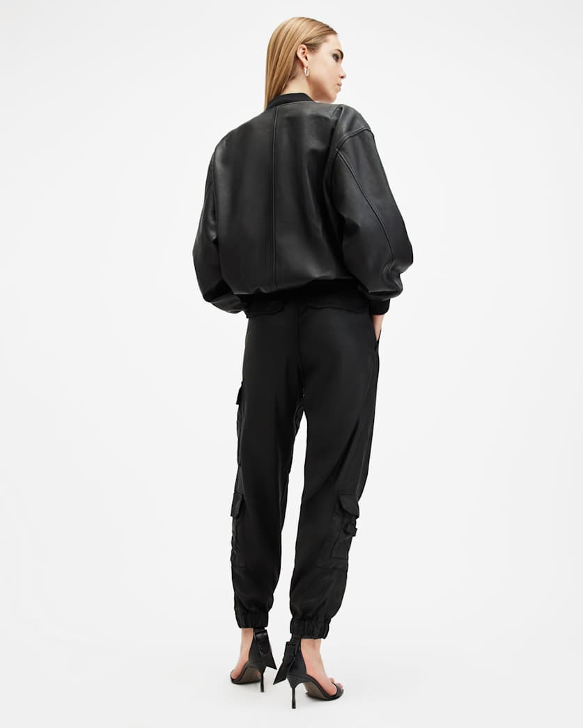 Himari Coated Relaxed Fit Cargo Trousers