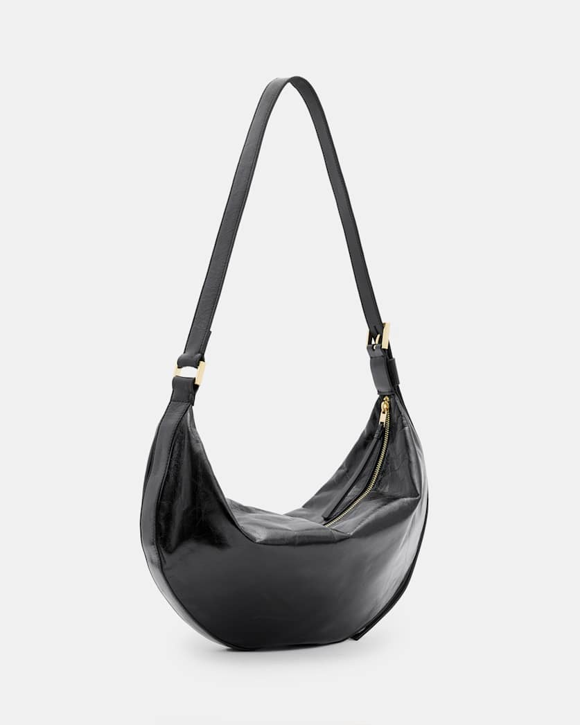 Half Moon Leather Shoulder Bag