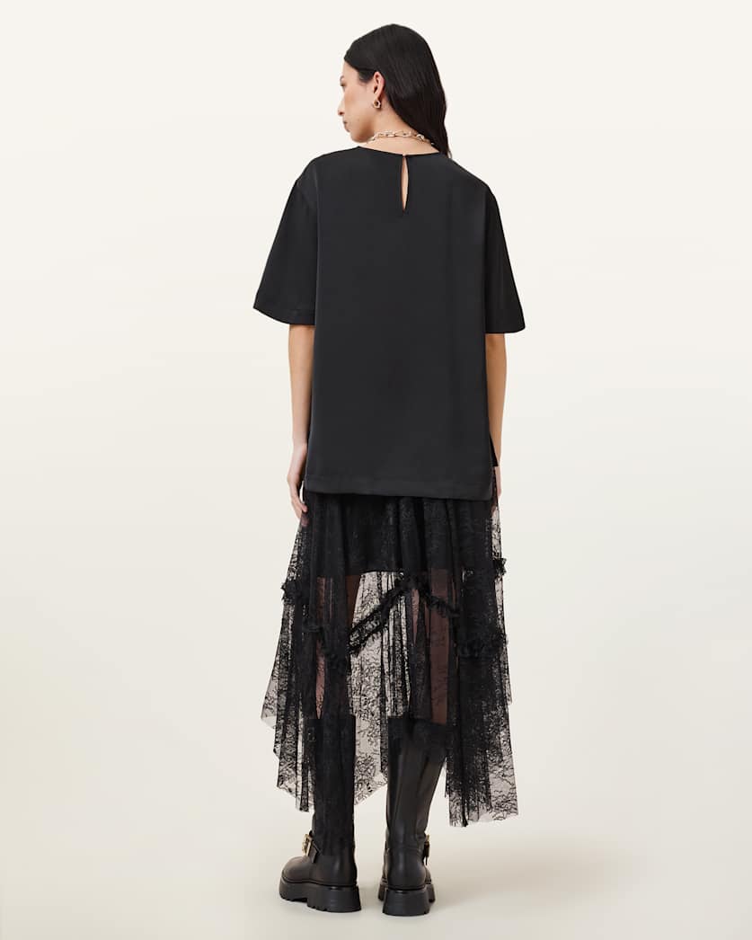 Josie Tiered Lace Midi Skirt