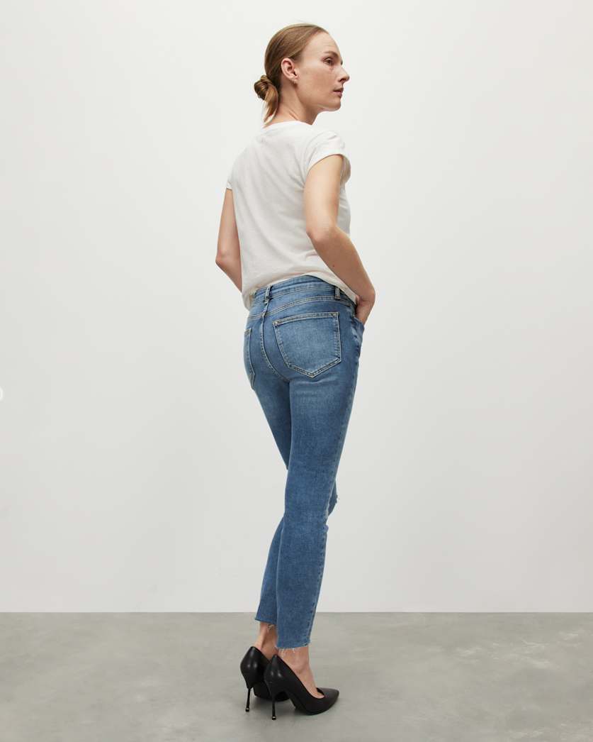 Miller Mid-Rise Destroyed Skinny Jeans