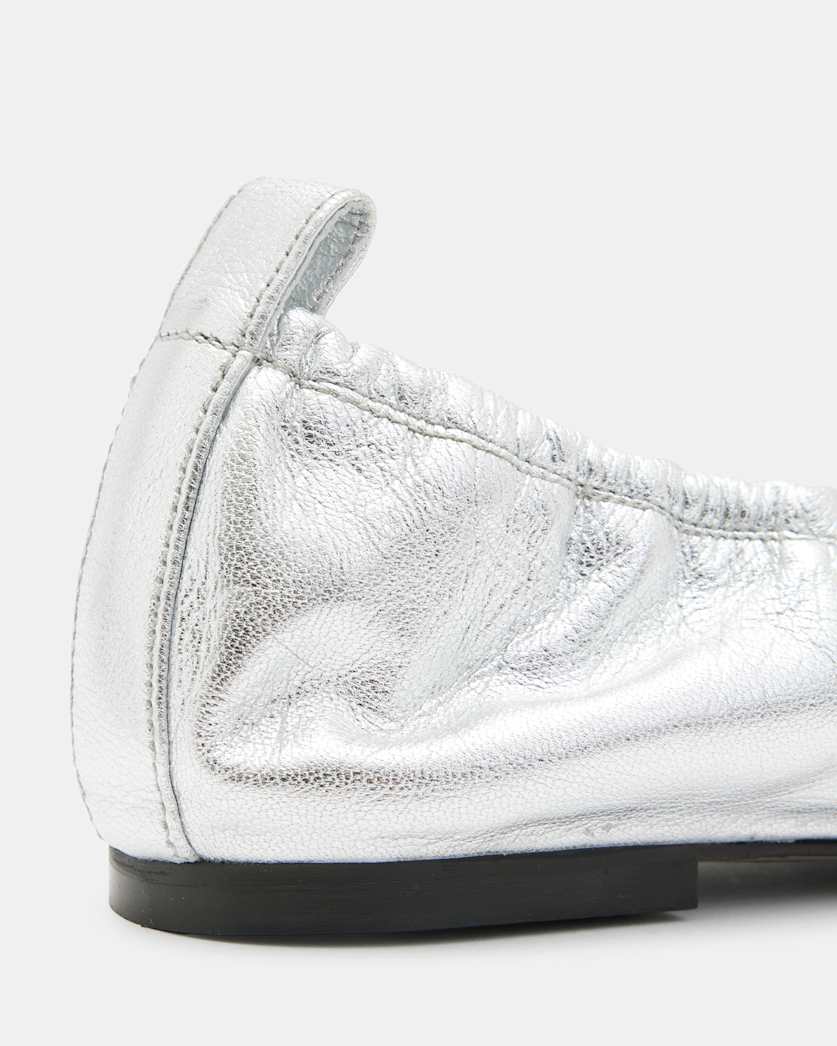 Alia Metallic Leather Ribbon Ballet Pumps