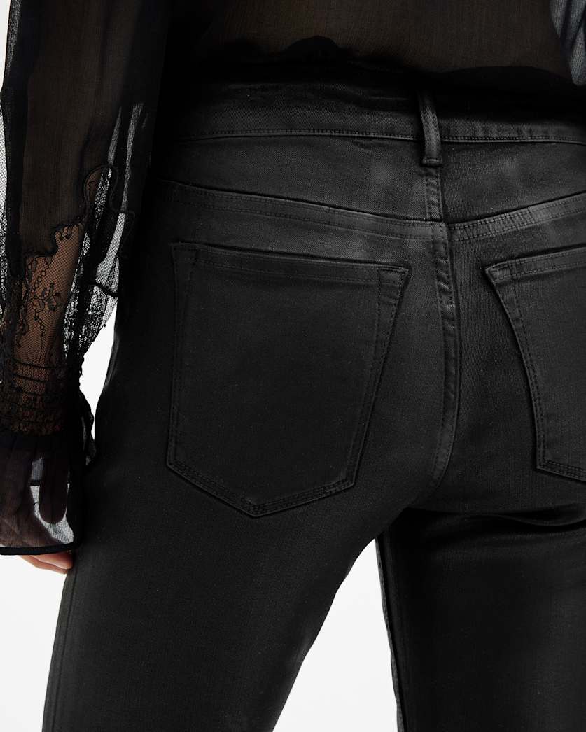 Haldan Slim Bootcut Coated Denim Jeans