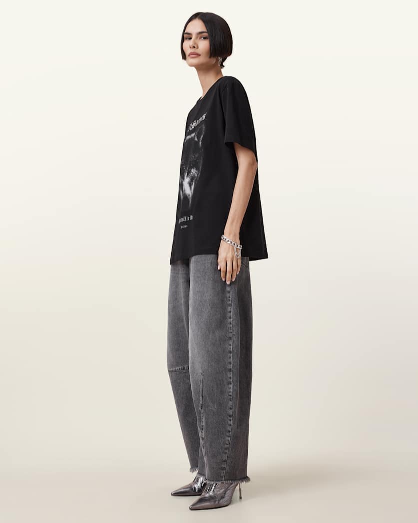Dawn Wolf Print Relaxed Fit T-Shirt