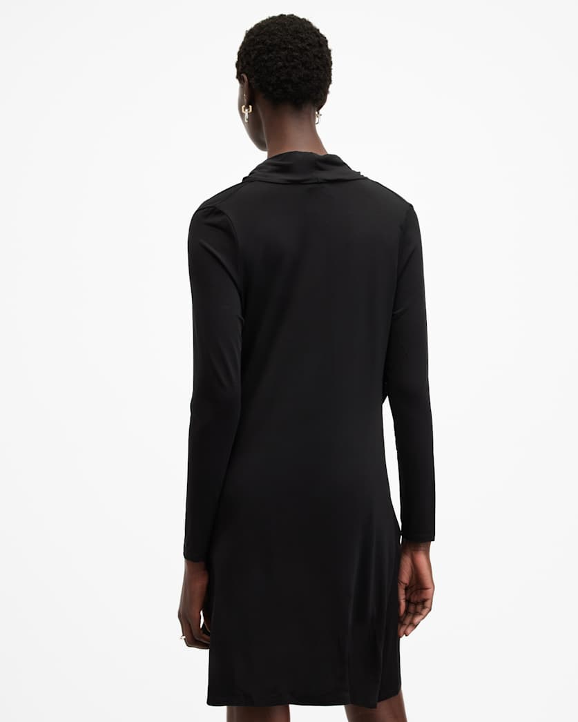 Amei Cowl Neck Draped Mini Dress