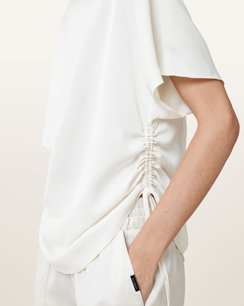 Leslie Satin Short Sleeve Top