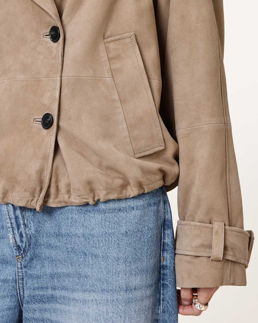 Reya Cropped Suede Mac