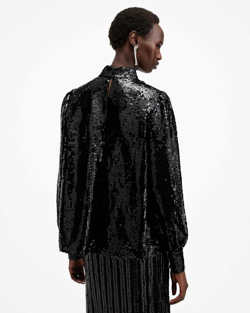 Whitney Long Sleeve Sequin Top