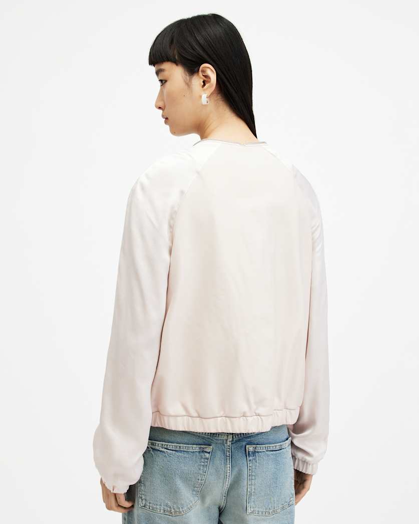 Helton Contrast Leather Bomber Jacket