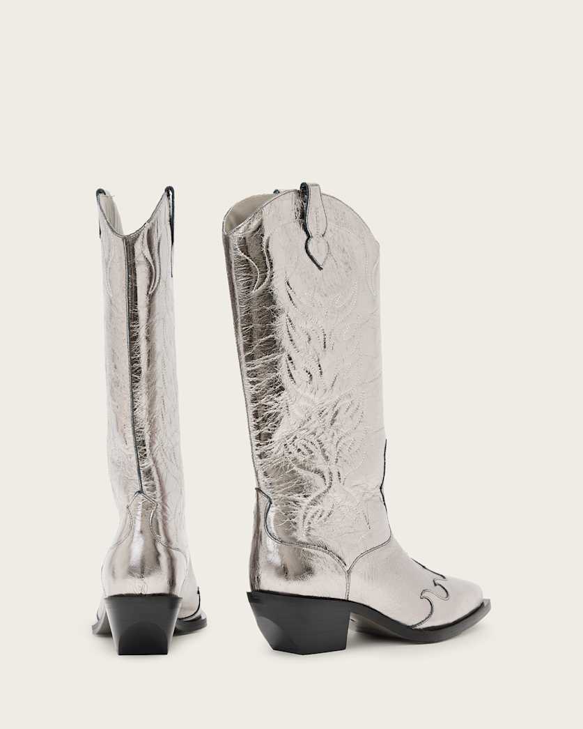 Dolly Metallic Leather Western Boots